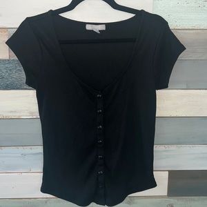 Never worn! Black Henley - Short sleeve shirt- medium